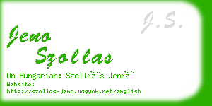 jeno szollas business card